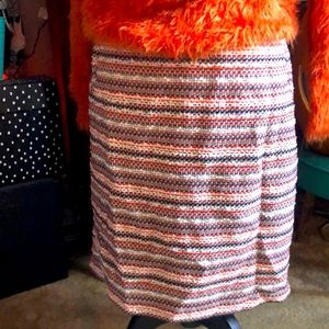 Halogen orange and black woven skirt